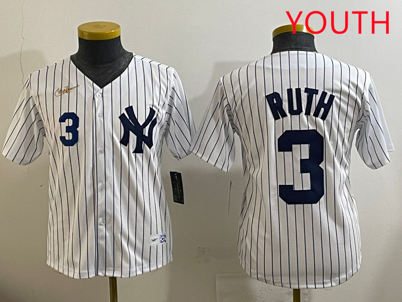 Youth New York Yankees 3 Ruth White 2025 Nike MLB jersey style 43